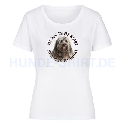 Premium Organic Damen-Shirt "Bergamasker Hirtenhund H" Weiß – hunde-shirt.de