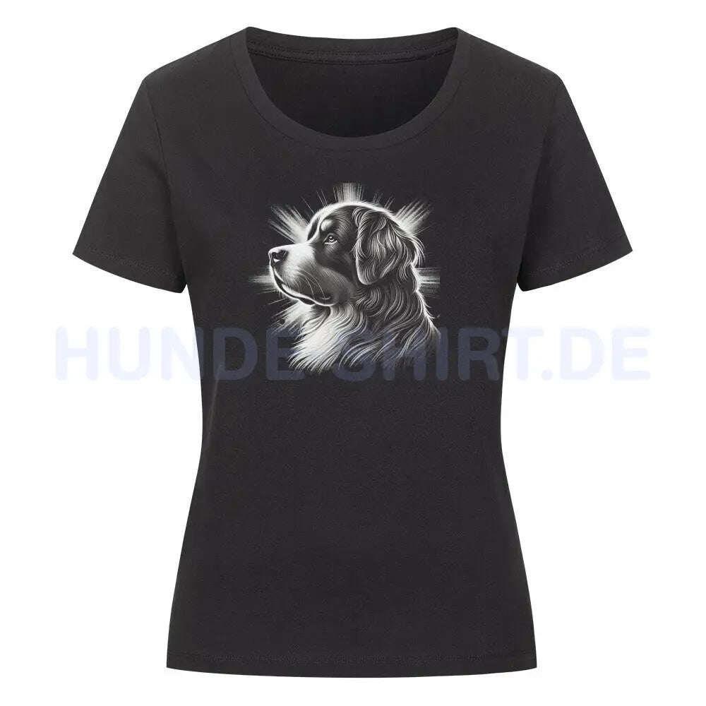 Premium Organic Damen-Shirt "Berner Sennenhund - Shine" Schwarz – hunde-shirt.de