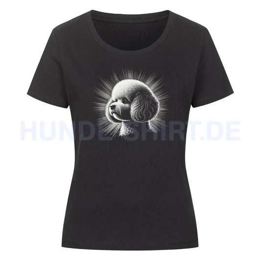 Premium Organic Damen-Shirt "Bichon Frisé - Shine" Schwarz – hunde-shirt.de