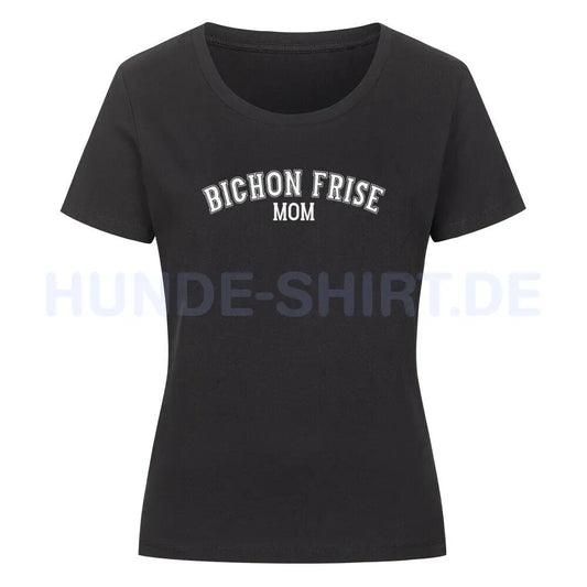 Premium Organic Damen-Shirt "Bichon - MOM" Schwarz – hunde-shirt.de