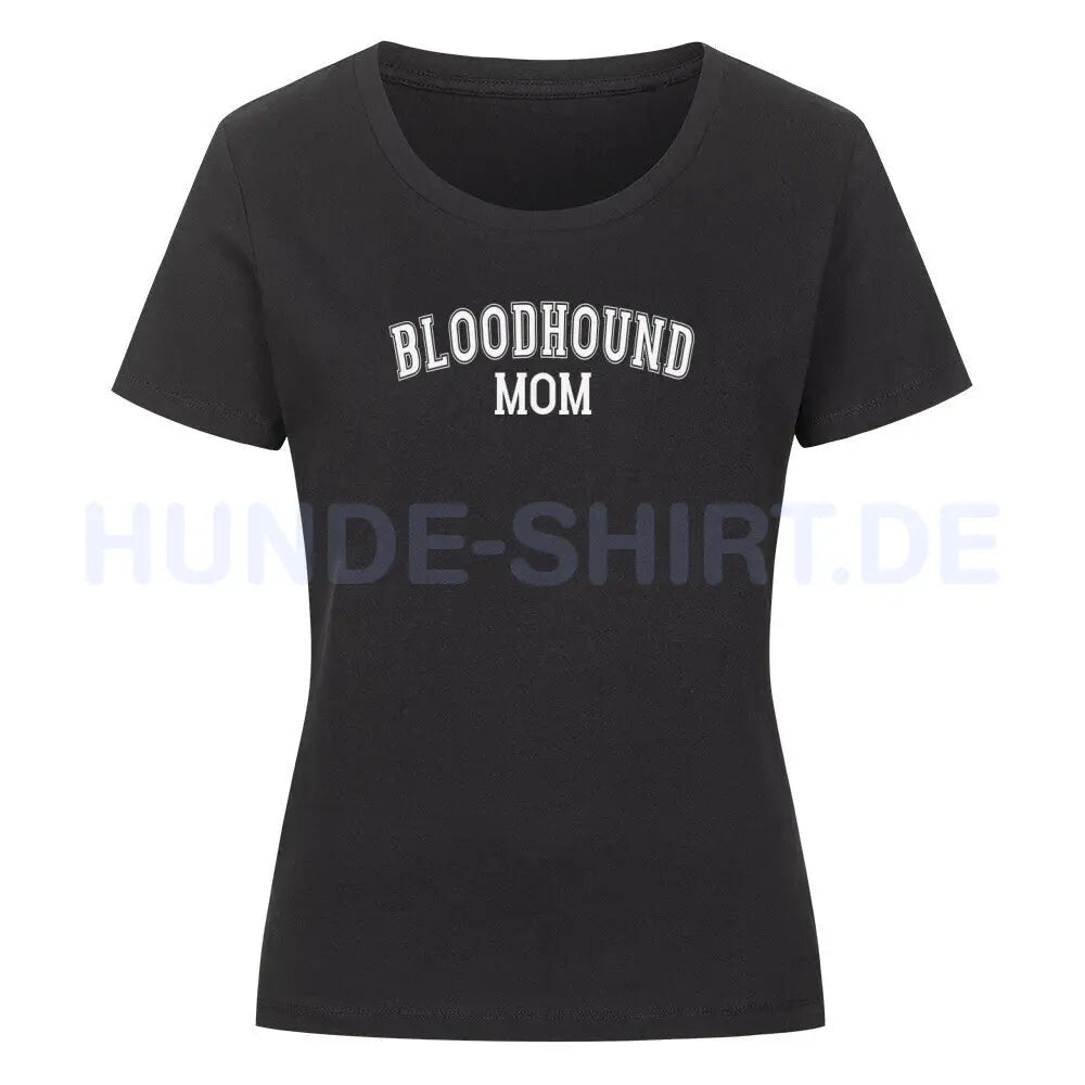 Premium Organic Damen-Shirt "Bloodhound - MOM" Schwarz – hunde-shirt.de