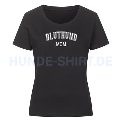 Premium Organic Damen-Shirt "Bluthund - MOM" Schwarz – hunde-shirt.de