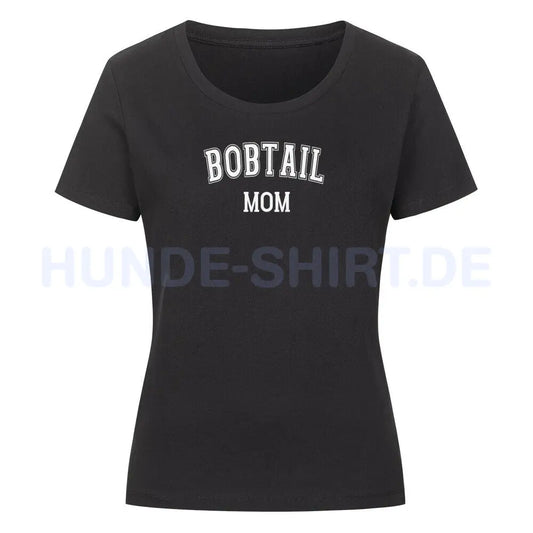 Premium Organic Damen-Shirt "Bobtail - MOM" Schwarz – hunde-shirt.de