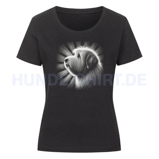 Premium Organic Damen-Shirt "Bobtail - Shine" Schwarz – hunde-shirt.de