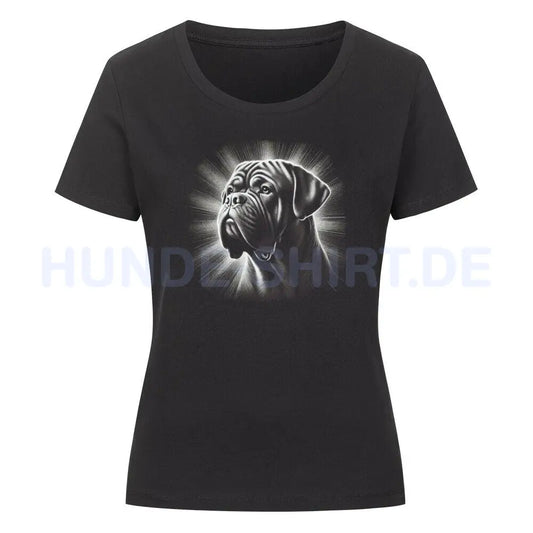 Premium Organic Damen-Shirt "Bordeauxdogge - Shine" Schwarz – hunde-shirt.de