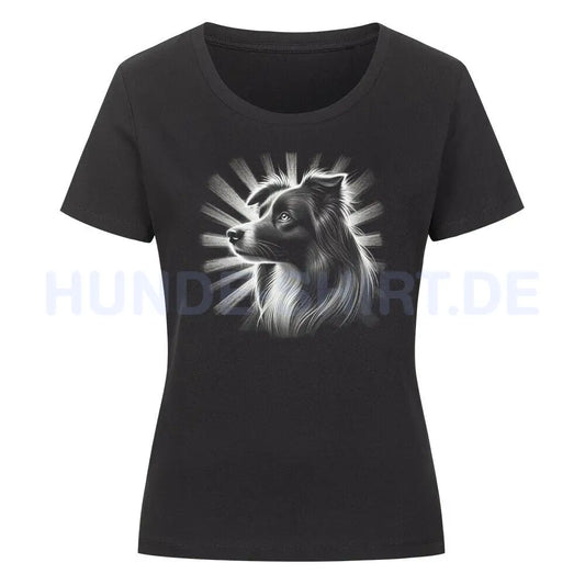 Premium Organic Damen-Shirt "Border Collie - Shine" Schwarz – hunde-shirt.de