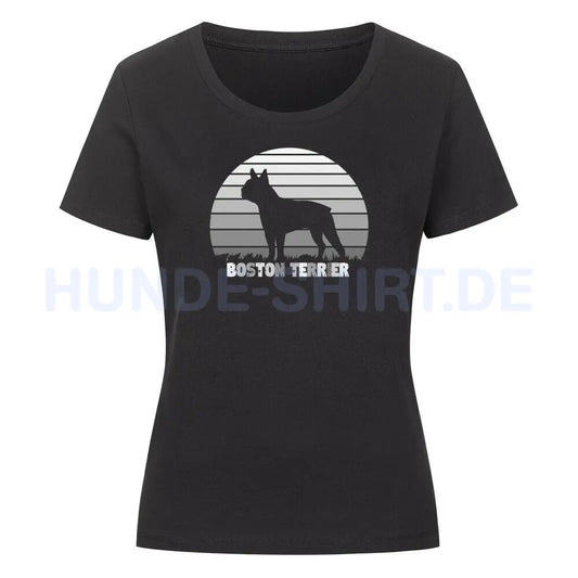 Premium Organic Damen-Shirt "Boston Terrier" Schwarz – hunde-shirt.de