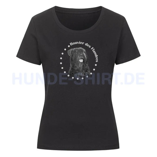 Premium Organic Damen-Shirt "Bouvier Rounded" Schwarz – hunde-shirt.de