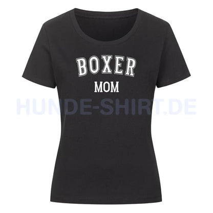 Premium Organic Damen-Shirt "Boxer - MOM" Schwarz – hunde-shirt.de