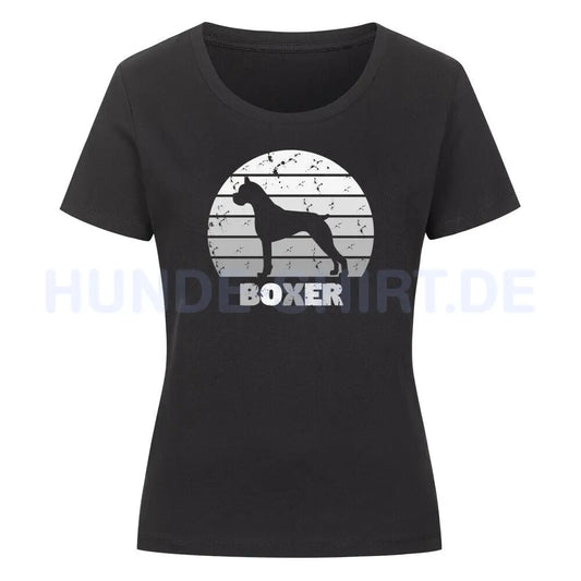 Premium Organic Damen Shirt "Boxer" Schwarz – hunde-shirt.de