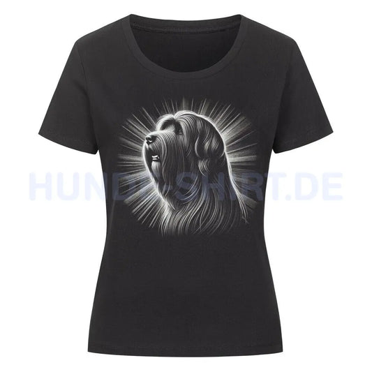 Premium Organic Damen-Shirt "Briard - Shine" Schwarz – hunde-shirt.de