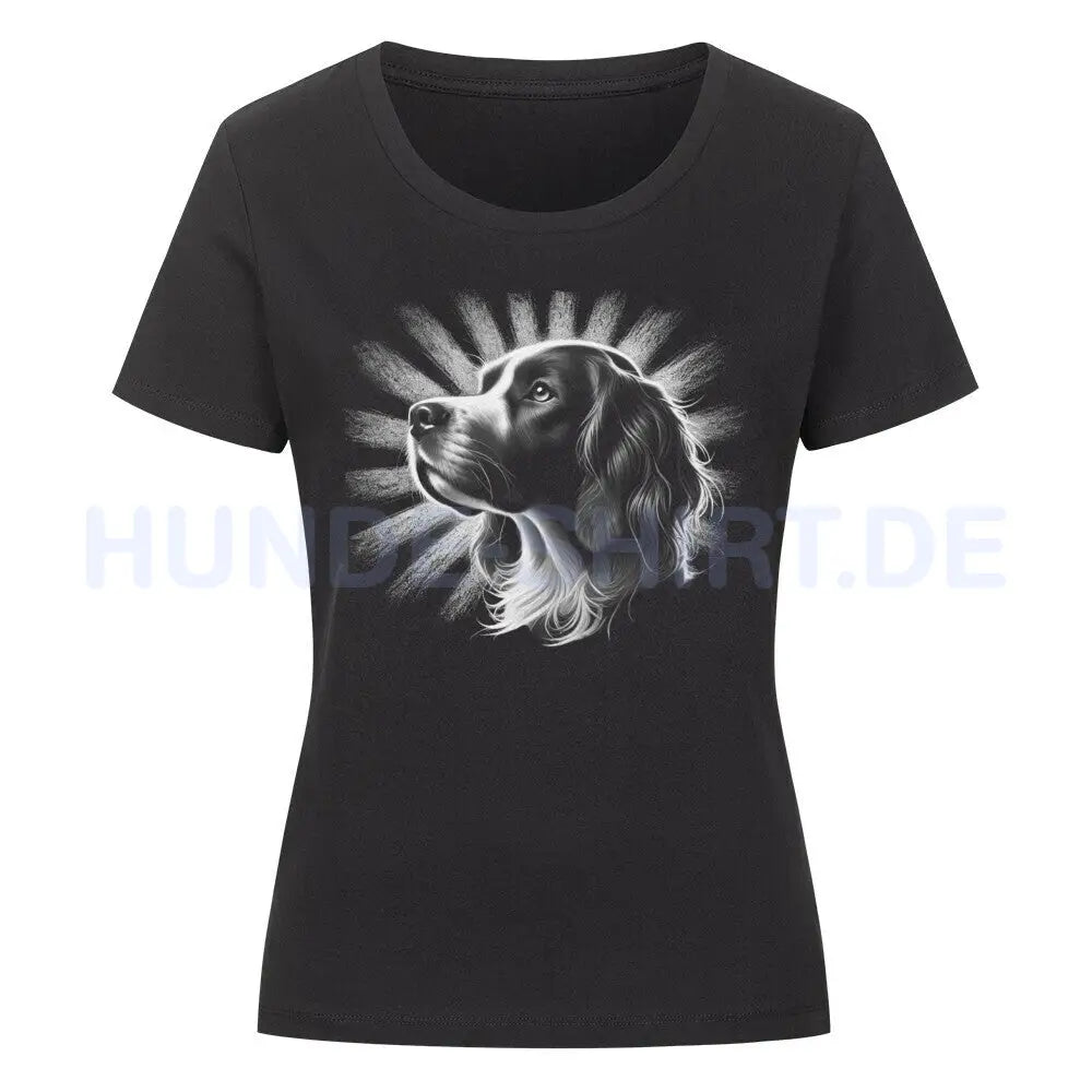 Premium Organic Damen-Shirt "Brittany Spaniel - Shine" Schwarz – hunde-shirt.de