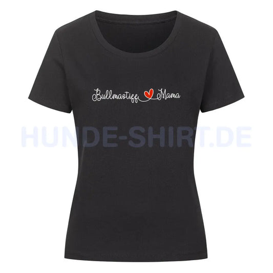 Premium Organic Damen-Shirt "Bullmastiff - Mama" Schwarz – hunde-shirt.de