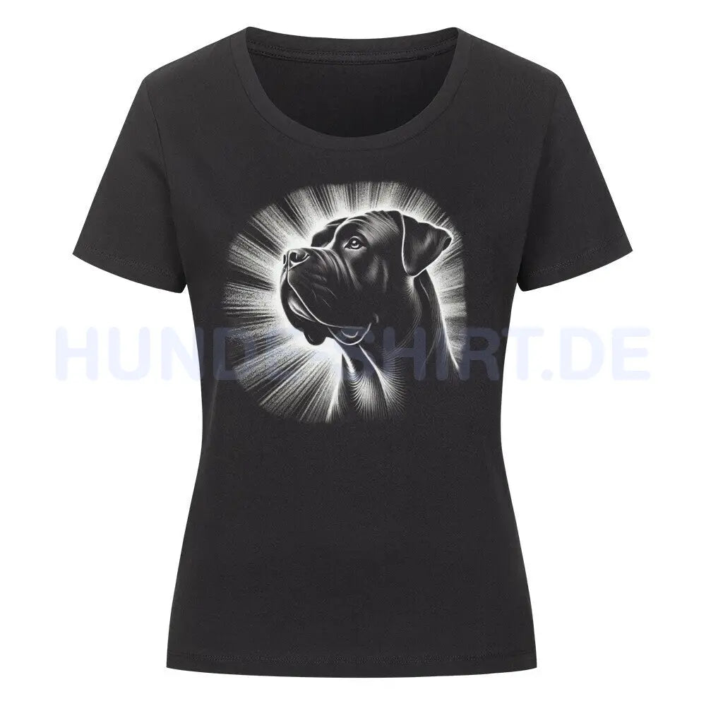 Premium Organic Damen-Shirt "Ca de Bou - Shine" Schwarz – hunde-shirt.de