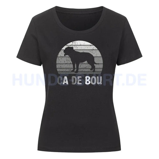 Premium Organic Damen-Shirt "Ca de Bou - Silhouette" Schwarz – hunde-shirt.de