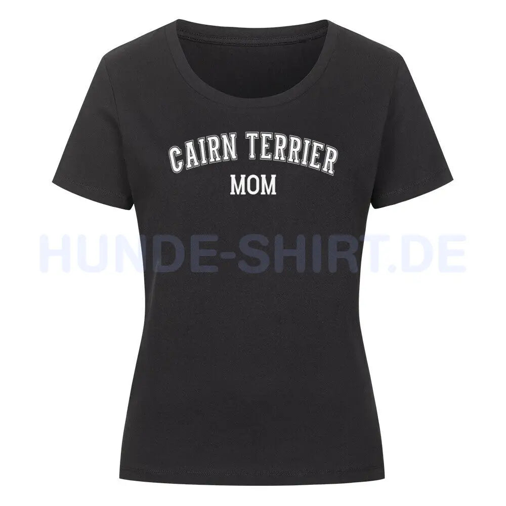 Premium Organic Damen-Shirt "Cairn Terrier - MOM" Schwarz – hunde-shirt.de