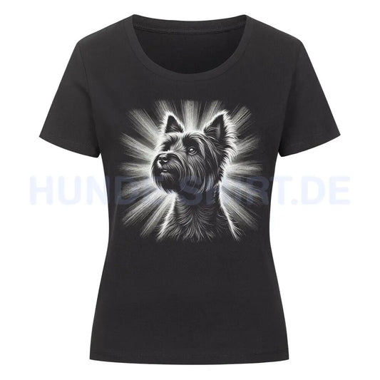 Premium Organic Damen-Shirt "Cairn Terrier - Shine" Schwarz – hunde-shirt.de