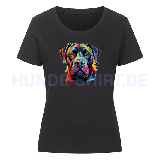 Premium Organic Damen-Shirt "Cane Corso Paint" Schwarz – hunde-shirt.de