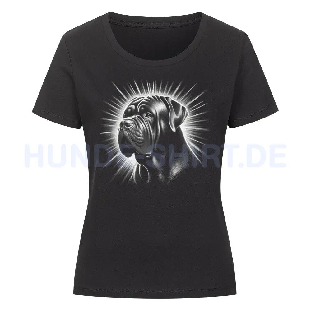 Premium Organic Damen-Shirt "Cane Corso - Shine 2" Schwarz – hunde-shirt.de