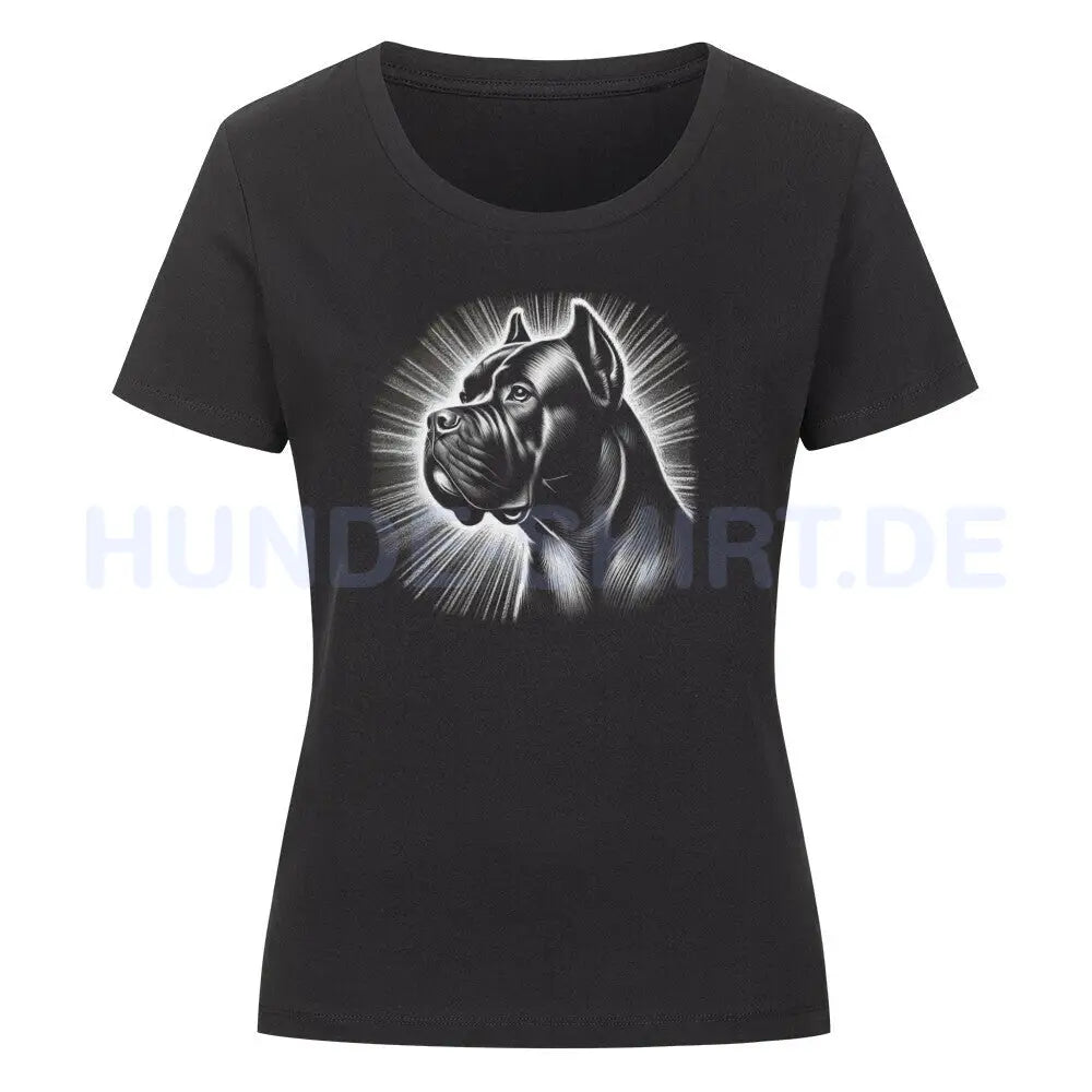 Premium Organic Damen-Shirt "Cane Corso - Shine" Schwarz – hunde-shirt.de