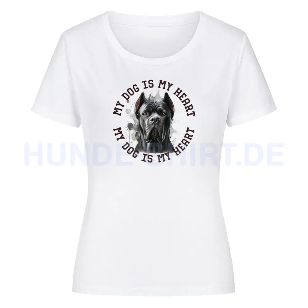 Premium Organic Damen-Shirt "Cane Corso" Weiß – hunde-shirt.de