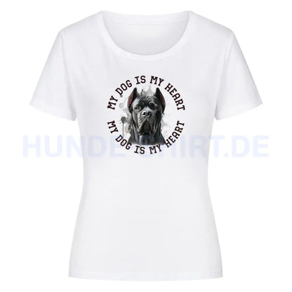 Premium Organic Damen-Shirt "Cane Corso" Weiß – hunde-shirt.de