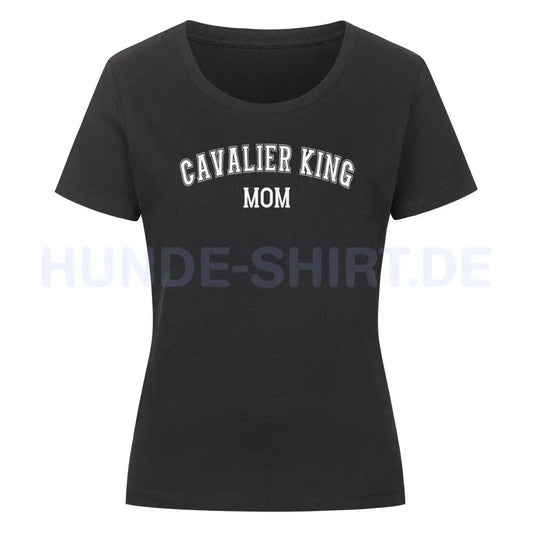 Premium Organic Damen-Shirt "Cavalier King Charles - MOM" Schwarz – hunde-shirt.de