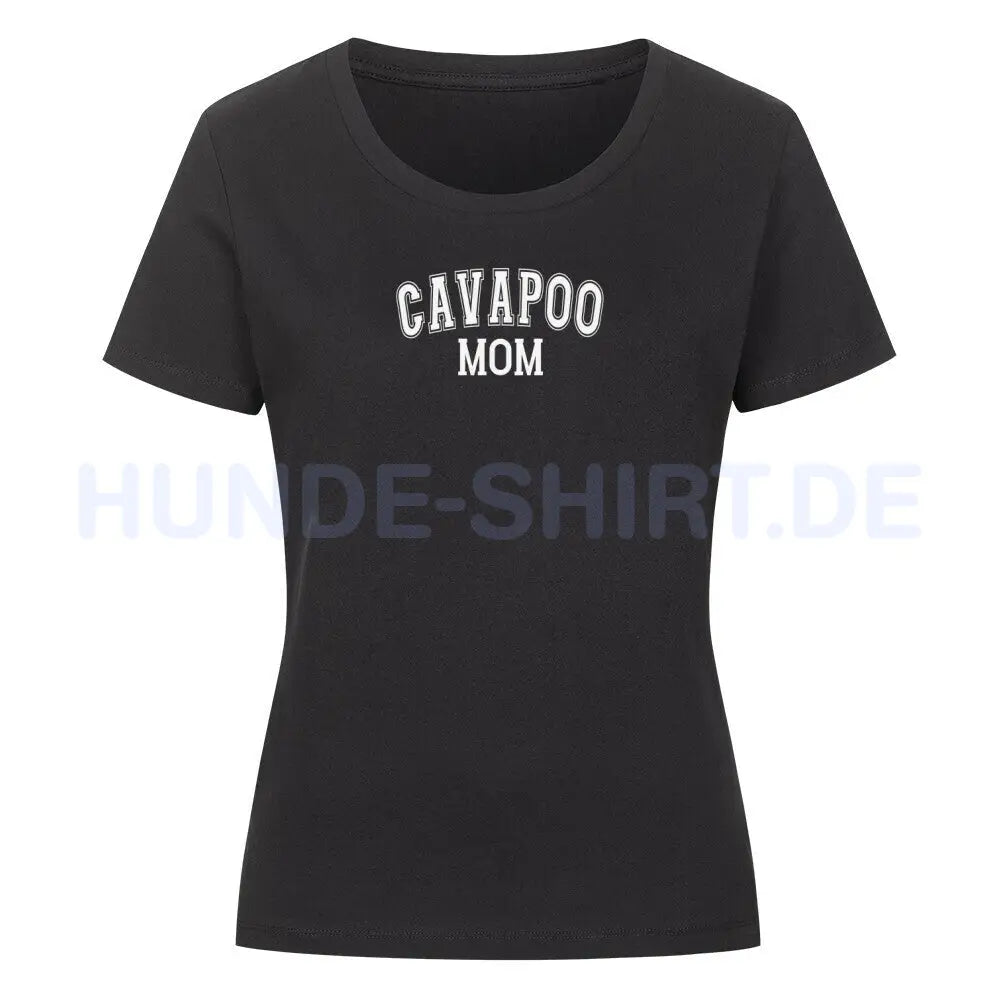 Premium Organic Damen-Shirt "Cavapoo - MOM" Schwarz – hunde-shirt.de