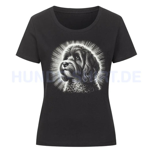 Premium Organic Damen-Shirt "Cavapoo - Shine" Schwarz – hunde-shirt.de