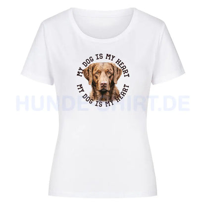 Premium Organic Damen-Shirt "Chesapeake Bay Retriever HEART" Weiß – hunde-shirt.de