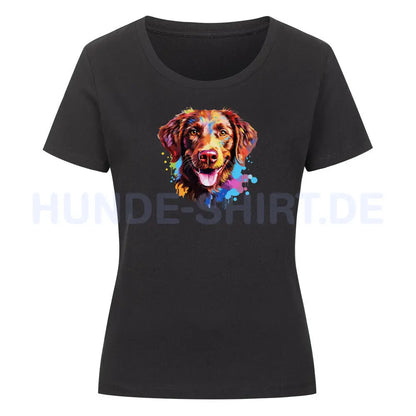 Premium Organic Damen-Shirt "Chesapeake Bay Retriever Paint" Schwarz – hunde-shirt.de