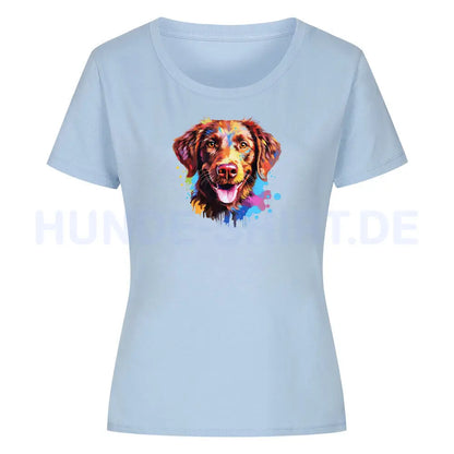 Premium Organic Damen-Shirt "Chesapeake Bay Retriever Paint" Sky Blue – hunde-shirt.de