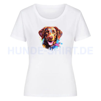 Premium Organic Damen-Shirt "Chesapeake Bay Retriever Paint" Weiß – hunde-shirt.de