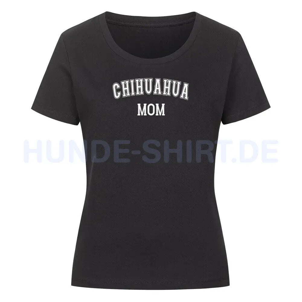 Premium Organic Damen-Shirt "Chihuahua - MOM" Schwarz – hunde-shirt.de