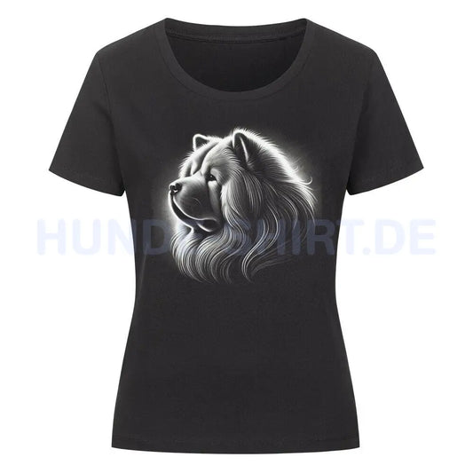 Premium Organic Damen-Shirt "Chow-Chow - Bright" Schwarz – hunde-shirt.de