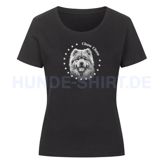 Premium Organic Damen-Shirt "Chow Chow Rounded" Schwarz – hunde-shirt.de