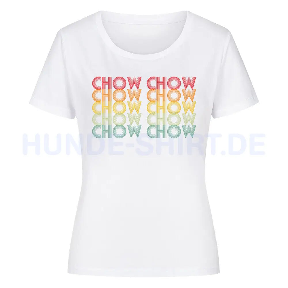 Premium Organic Damen-Shirt "Chow-Chow" Weiß – hunde-shirt.de