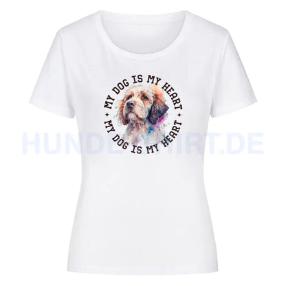 Premium Organic Damen Shirt "Cockapoo HEART" Weiß – hunde-shirt.de