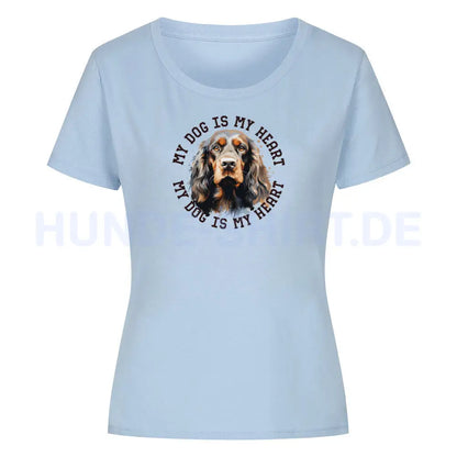 Premium Organic Damen-Shirt "Cocker Spaniel HEART" Sky Blue – hunde-shirt.de