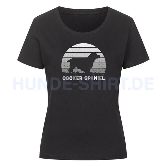 Premium Organic Damen-Shirt "Cocker Spaniel" Schwarz – hunde-shirt.de