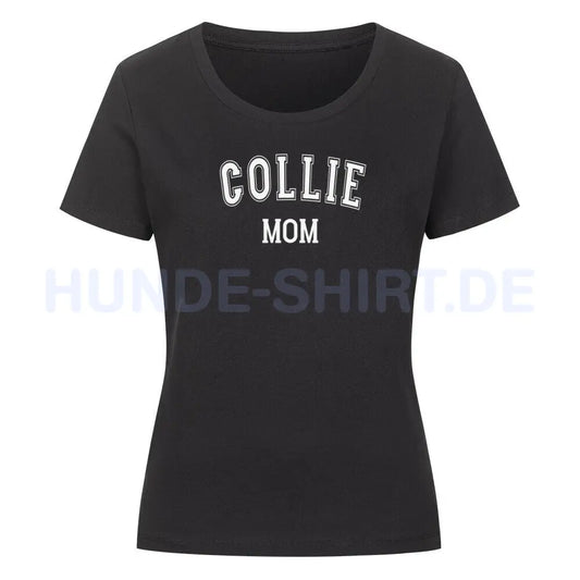 Premium Organic Damen-Shirt "Collie MOM 2" Schwarz – hunde-shirt.de