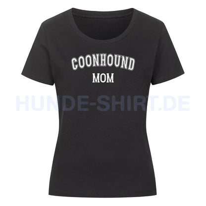 Premium Organic Damen-Shirt "Coonhound - MOM" Schwarz – hunde-shirt.de