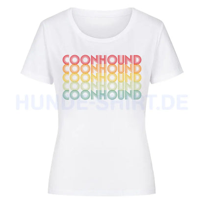 Premium Organic Damen-Shirt "Coonhound - Retro" Weiß – hunde-shirt.de