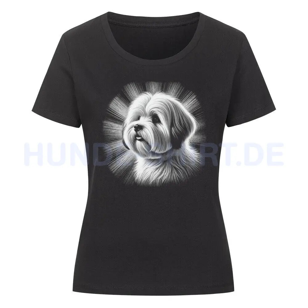 Premium Organic Damen-Shirt "Coton de Tuléar - Shine" Schwarz – hunde-shirt.de