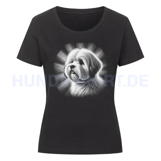 Premium Organic Damen-Shirt "Coton de Tuléar - Shine" Schwarz – hunde-shirt.de