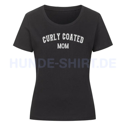 Premium Organic Damen-Shirt "Curly Coated - MOM" Schwarz – hunde-shirt.de