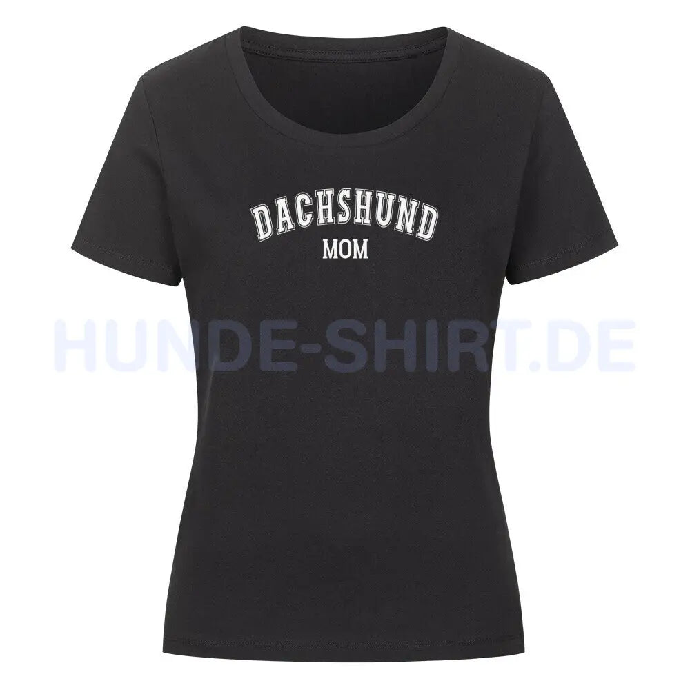 Premium Organic Damen-Shirt "Dackel - Dachshund MOM" Schwarz – hunde-shirt.de