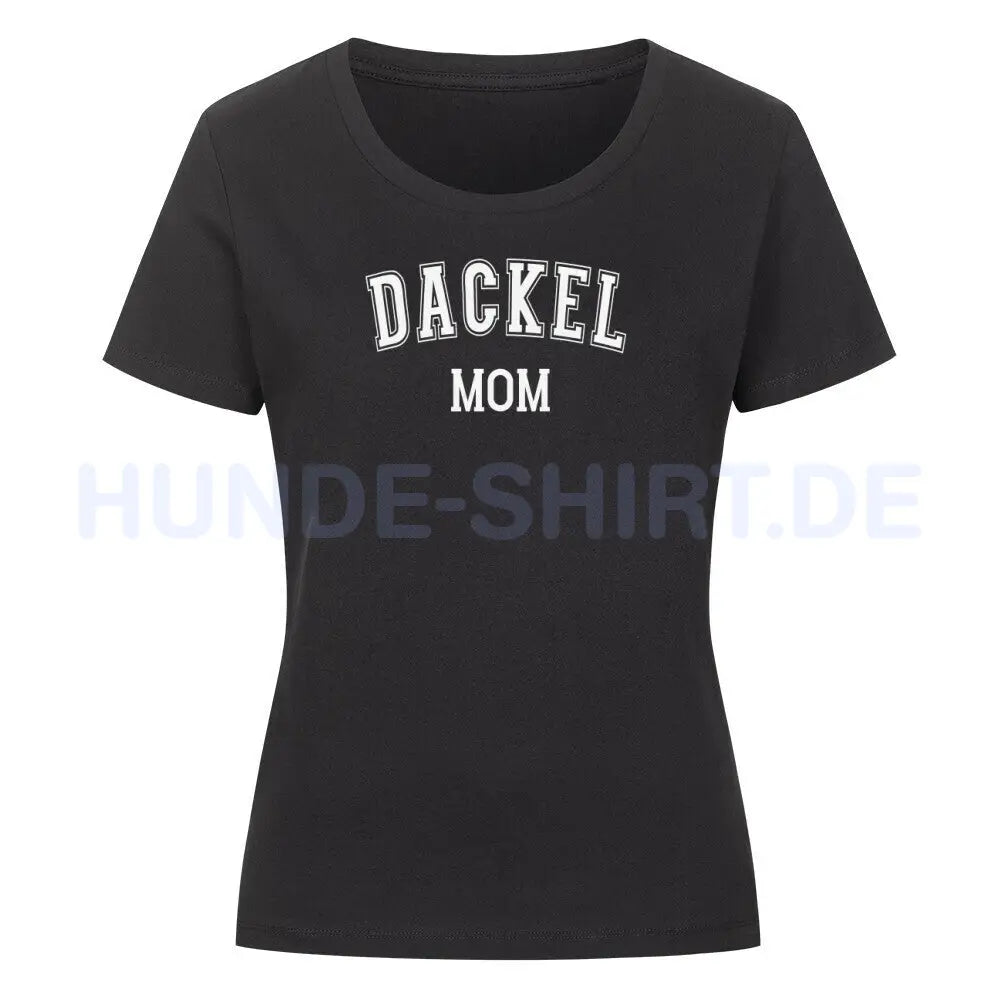 Premium Organic Damen-Shirt "Dackel - MOM" Schwarz – hunde-shirt.de