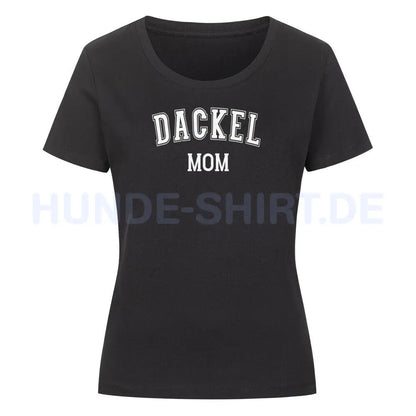 Premium Organic Damen-Shirt "Dackel - MOM" Schwarz – hunde-shirt.de