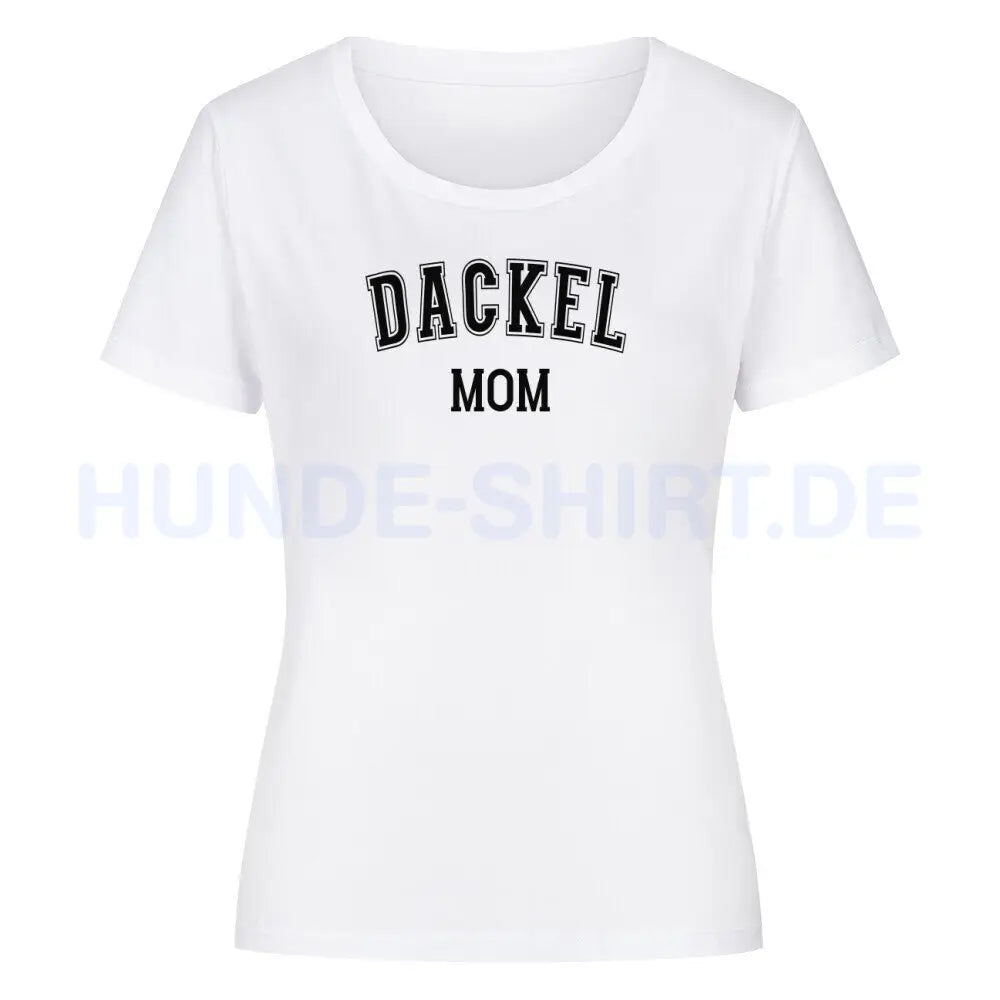 Premium Organic Damen-Shirt "Dackel - MOM" Weiß – hunde-shirt.de